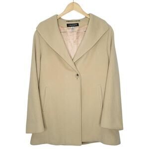 1 Madison Luxury Cashmere Wool Blend Over Coat Womens Size 12  Light Academia